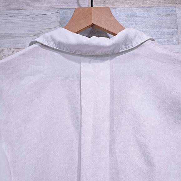 Cloth & Stone Lyocell Split Back Button Down Shirt White Oversized Womens Small - Picture 5 of 9